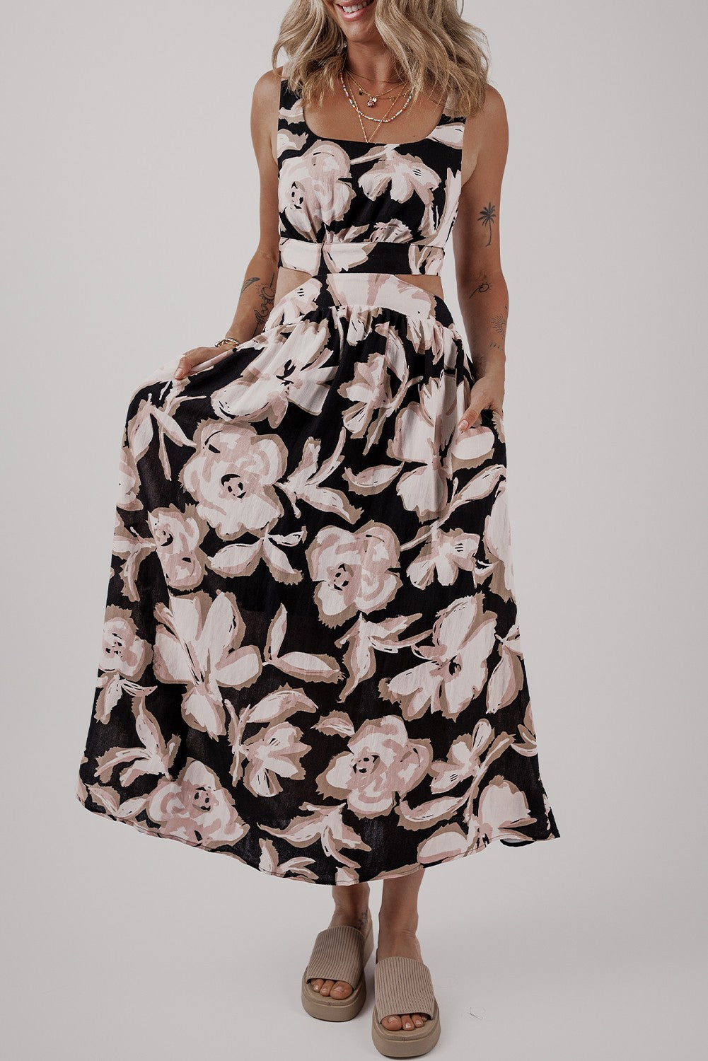 Cut-out Floral Maxi Dress – Ground North Boutique
