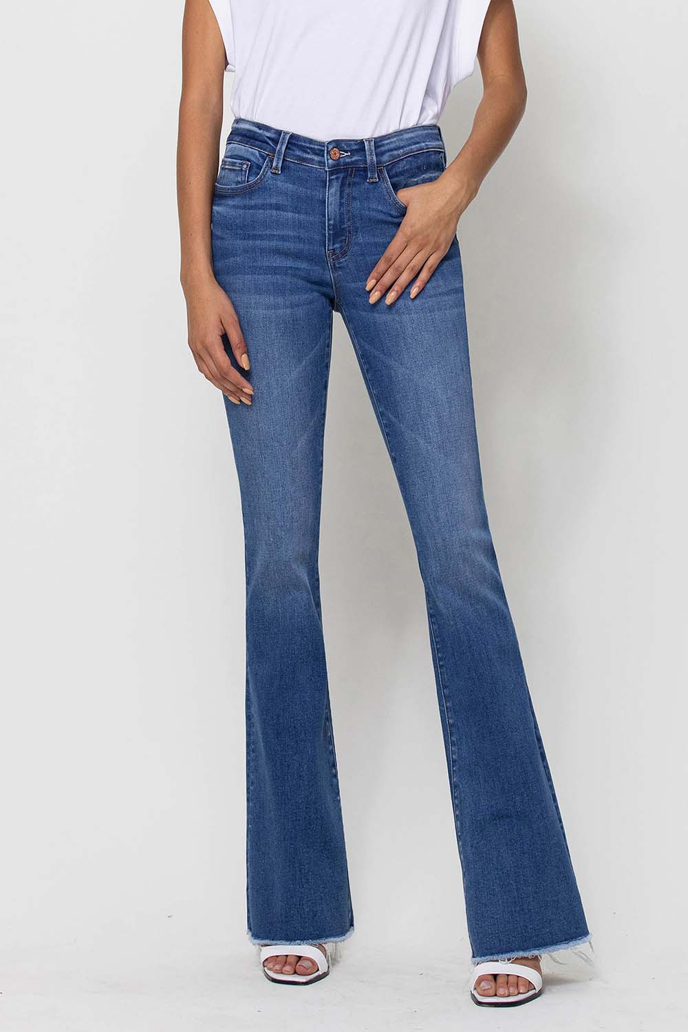 Vervet Mid Rise Mini Flare Jean
