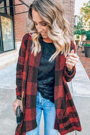 トップス mideal andequal plaid pattern cardigan Checkered Plaid | Open Front Cardigan | Rubies + Lace – Ruby's