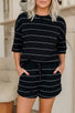 Stripe Tee Short Set