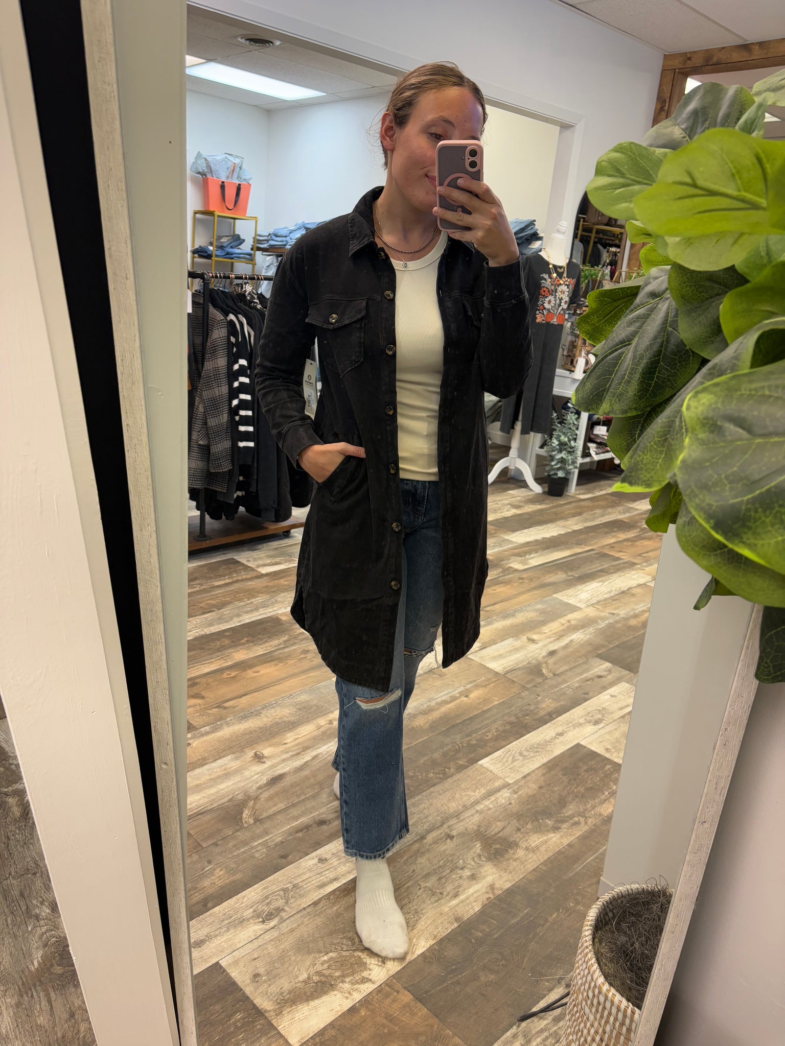 Twill Longline Shacket