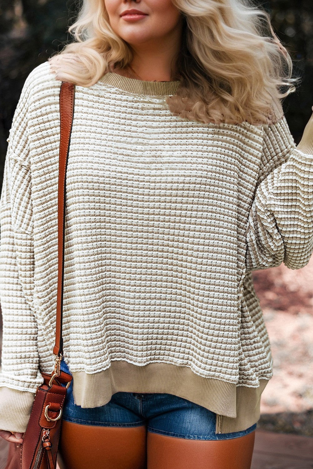 Ribbed Knit Top Plus Size