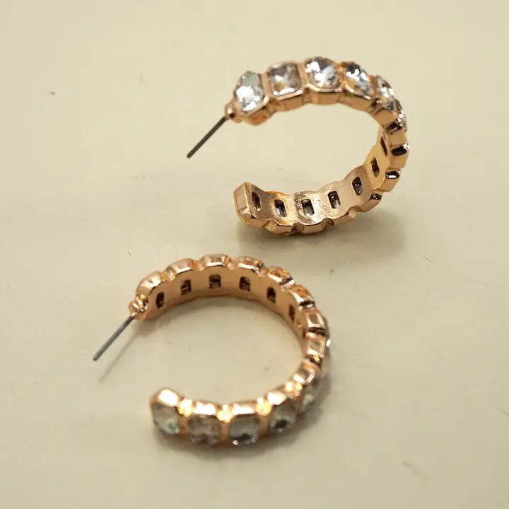 Rhinestone Hoop Earrings