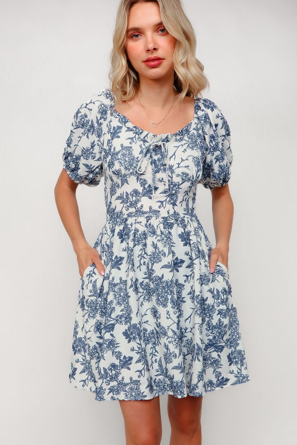 Sweetheart neck floral dress