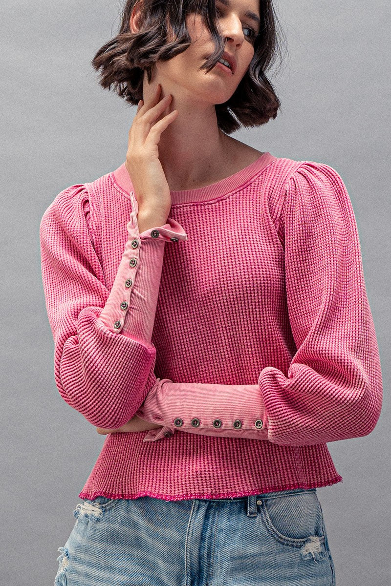 Top waffle long sleeve