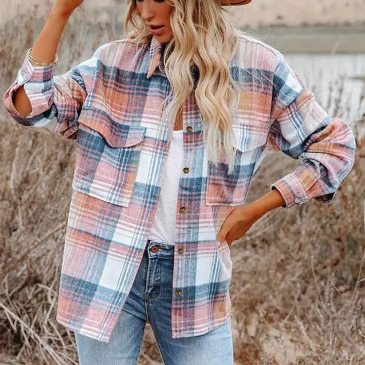 Shacket addison plaid