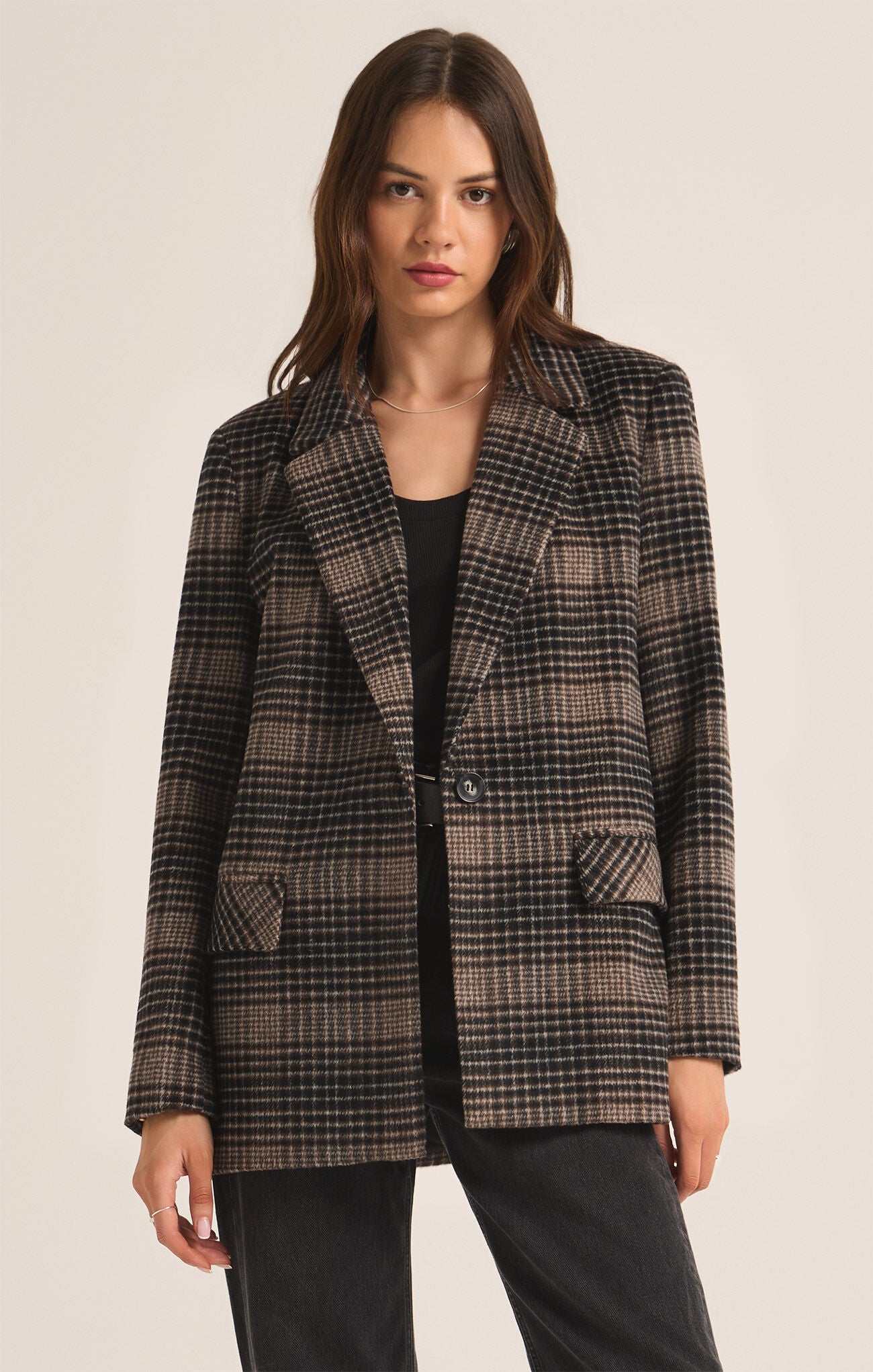 Blazer plaid relaxed