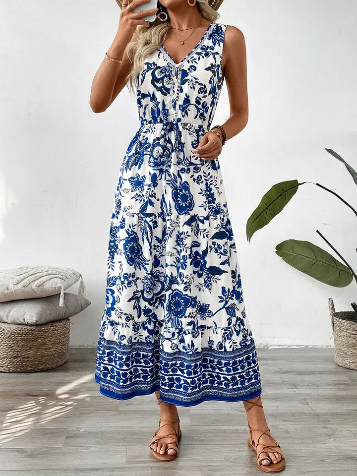 maxi dress stores Tiered Poplin Maxi Dress (Women)