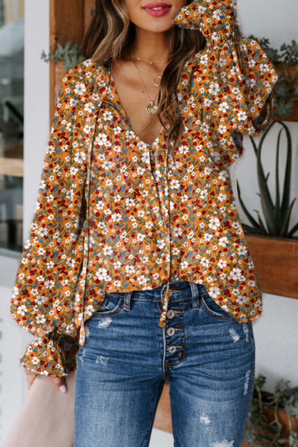 Boho Floral Blouse