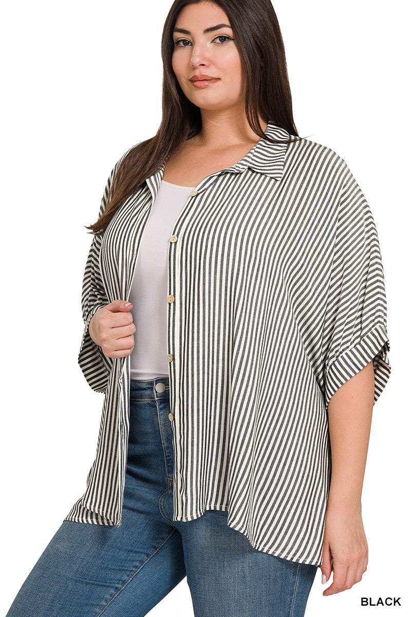 Short sleeve plus button