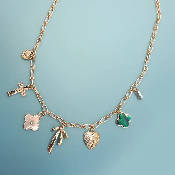 Green Clover Charm Necklace