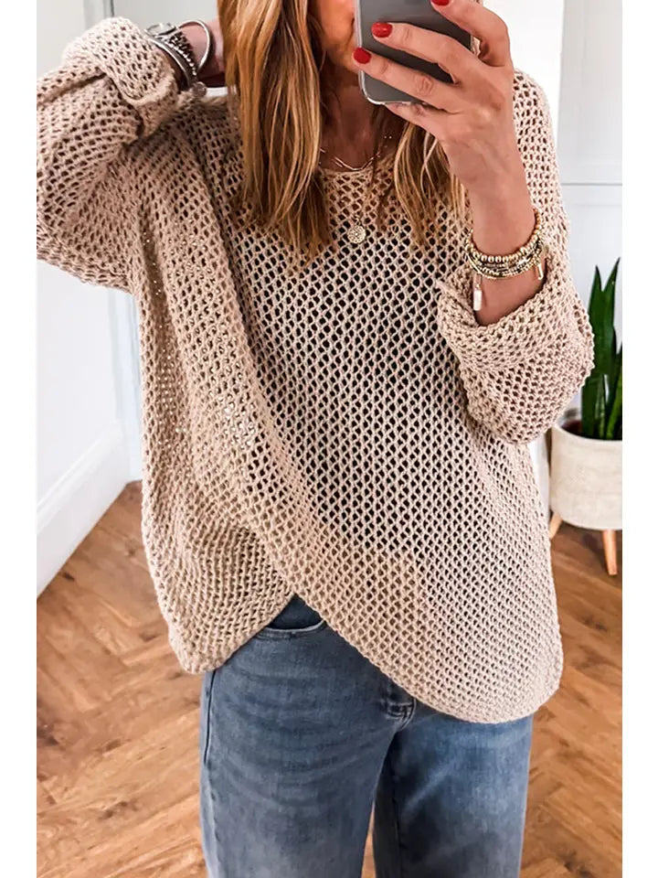 Crochet Hollow-Out Sweater