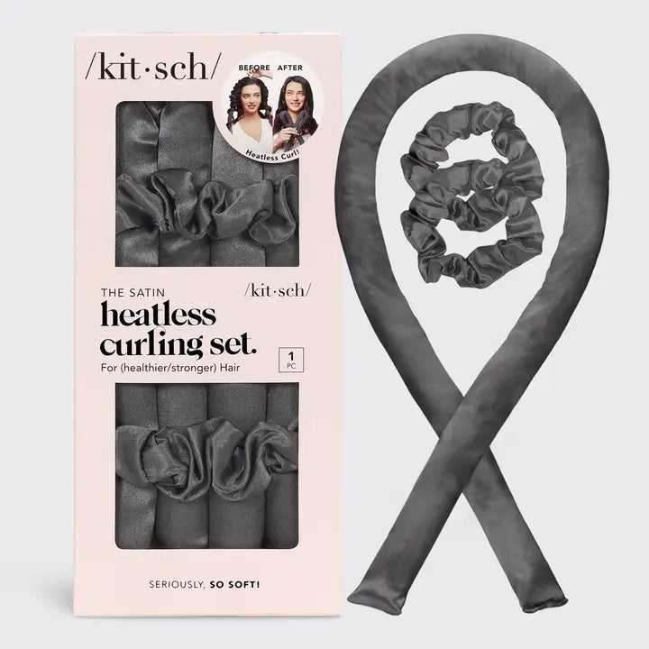 Satin heatless curling set
