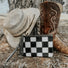 Stockdale Checkered Cowhide Wristlet Pouch
