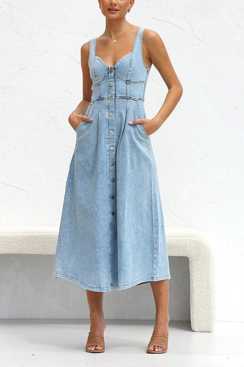 Dress denim midi