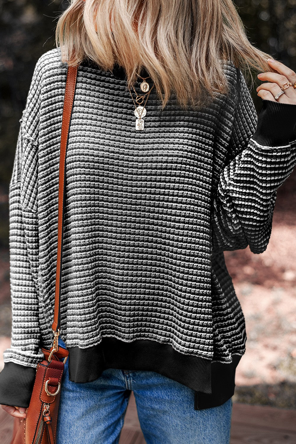 Ribbed Drop Shoulder Top