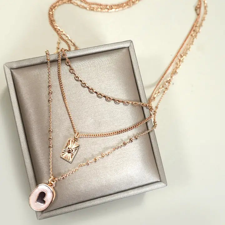 Epoxy Heart Charm Necklace