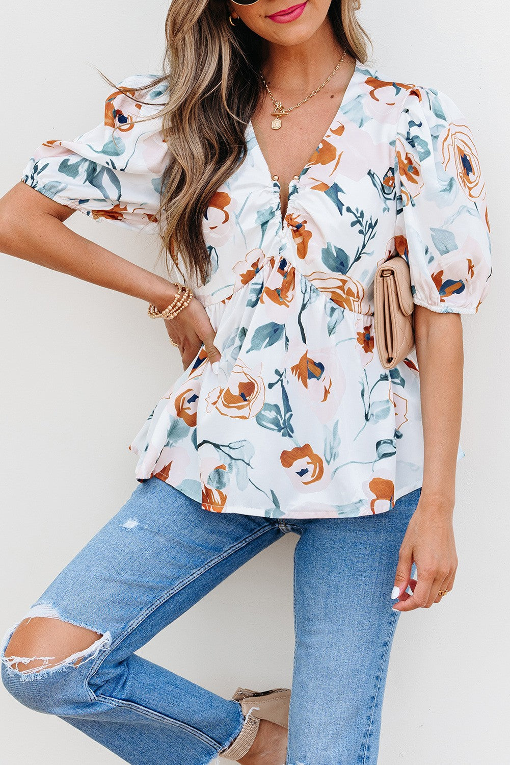 Babydoll blouse floral