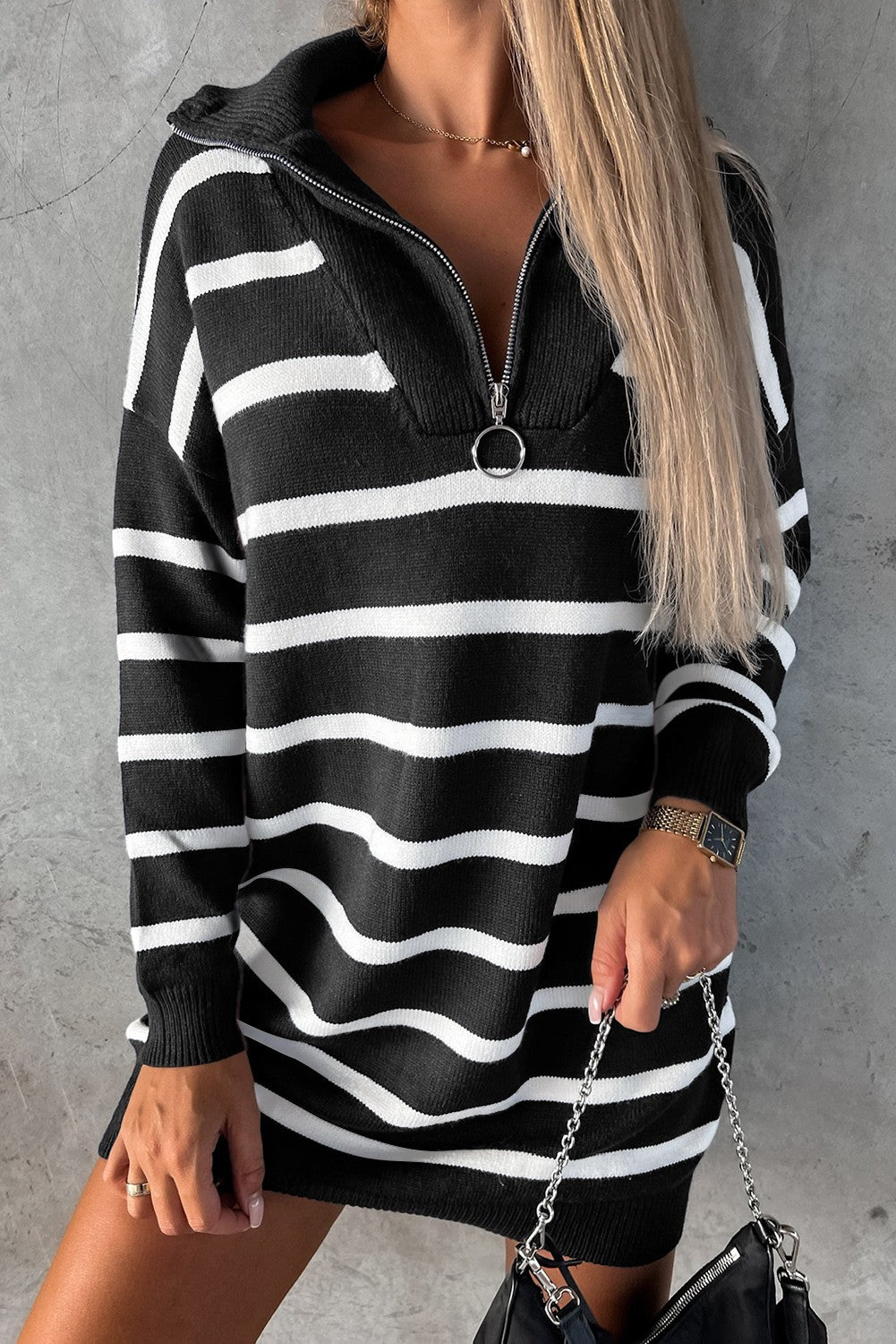 Striped Sweater Mini Dress