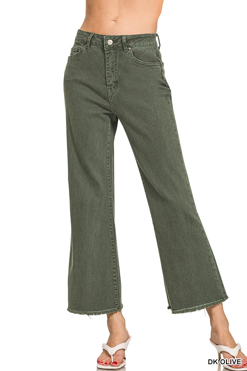 Pants bootcut frayed hem