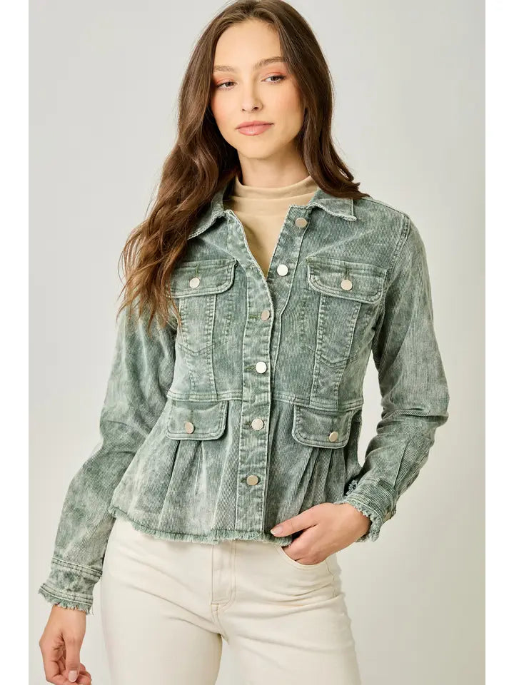 Corduroy Peplum Jacket