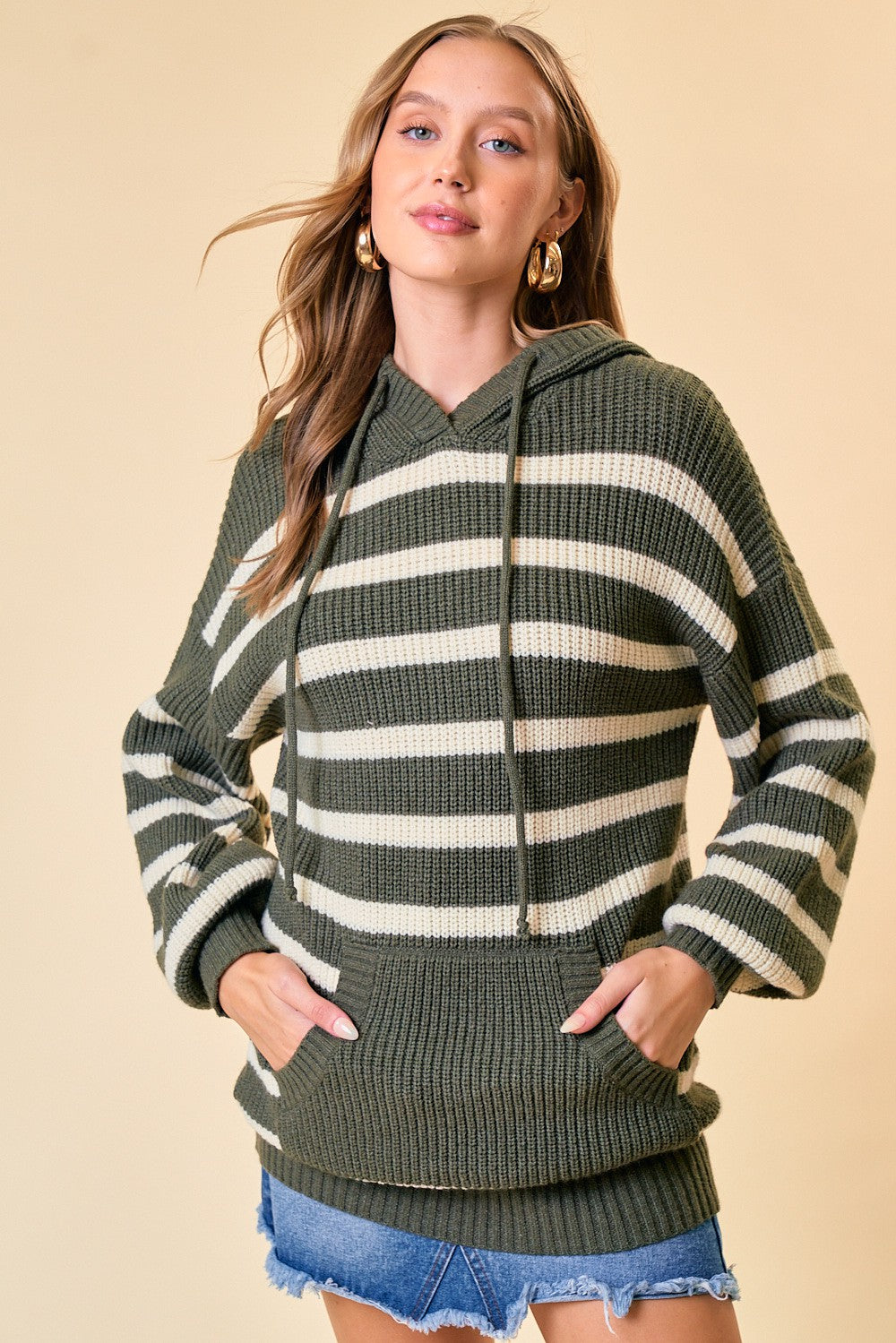 Sweater striped hoodie