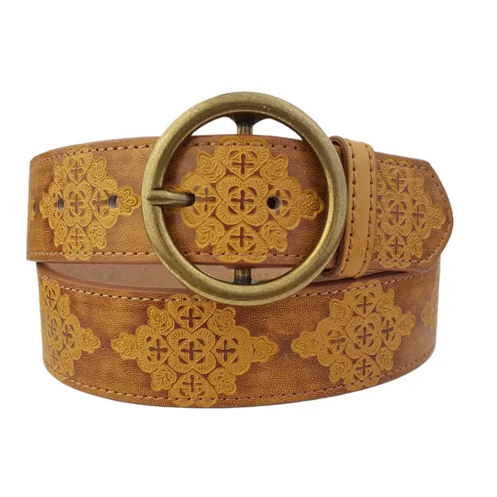 Hand Painted Tooled Belt
