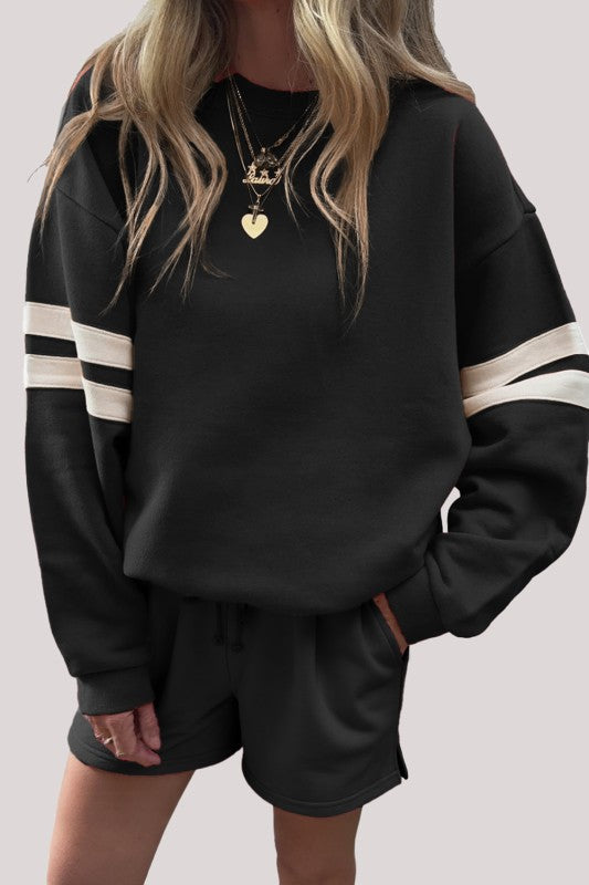 Varsity Striped Short Set
