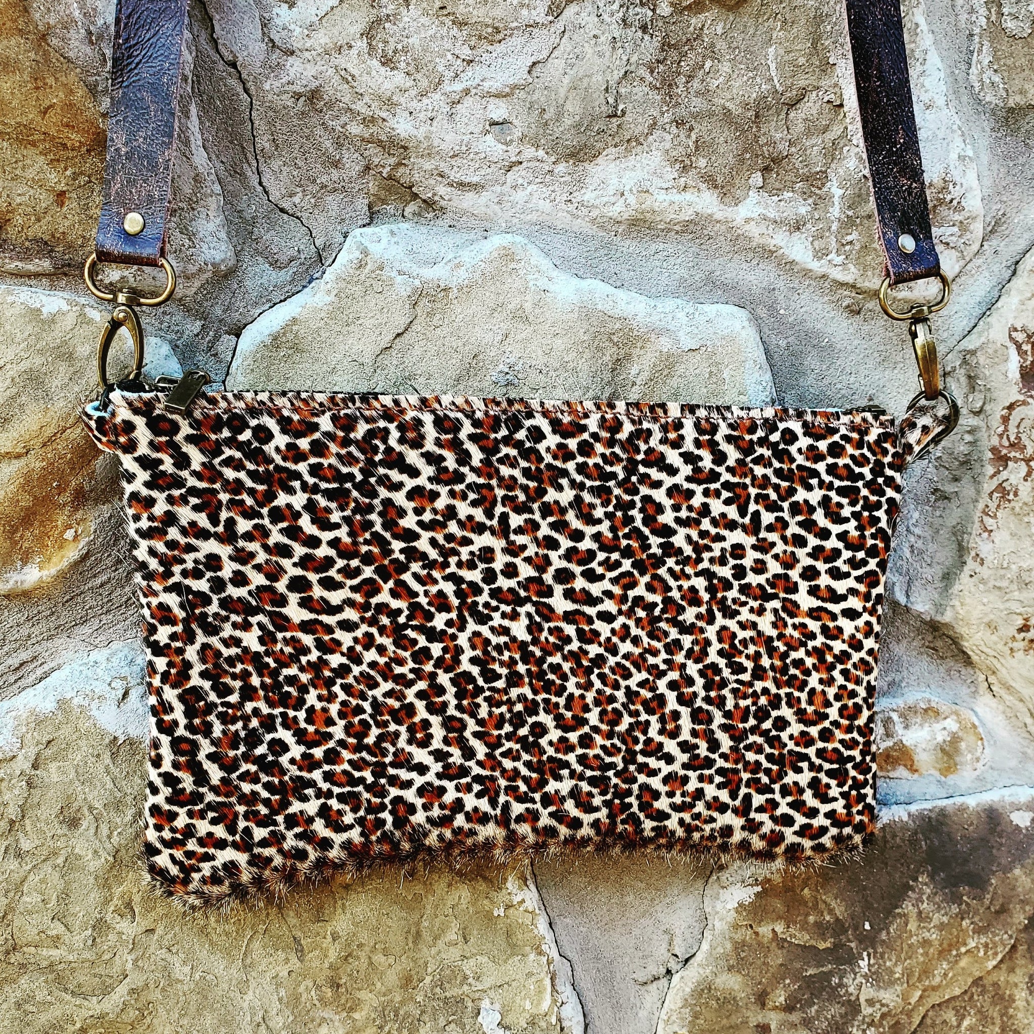 Mini Leopard  Hair-on-Hide Clutch