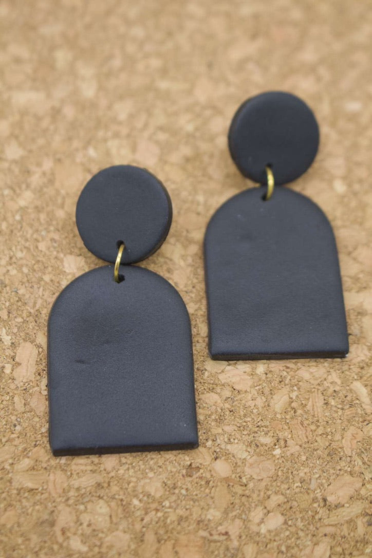 Black Clay Earrings